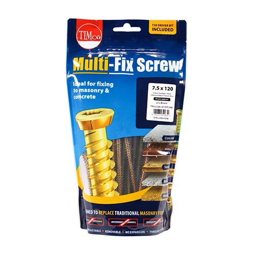 Multifix Concrete Screws 7.5x120mm Concrete Bolts And Screws