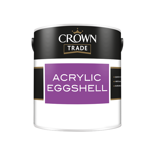 Crown Trade Acrylic White Eggshell 2.5ltr Paint