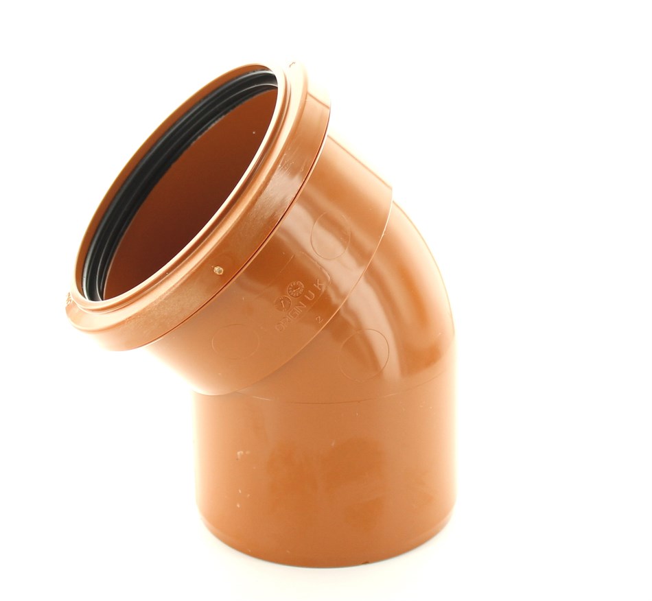 Marley 110mm Underground 45 Degree Bend Single Socket Underground Pipe Fittings